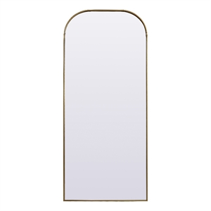 Elegant Decor Blaire 32x76&quot Arch Modern Wood/Iron Full Length Mirror in Brass