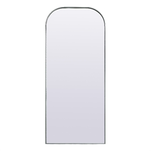 Elegant Decor Blaire 32x76&quot Arch Modern Wood/Iron Full Length Mirror in Silver