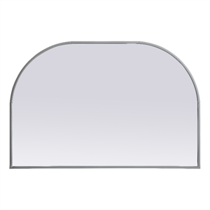Elegant Decor Blaire 36x24&quot Arch Modern MDF Wood/Iron Mirror in Silver