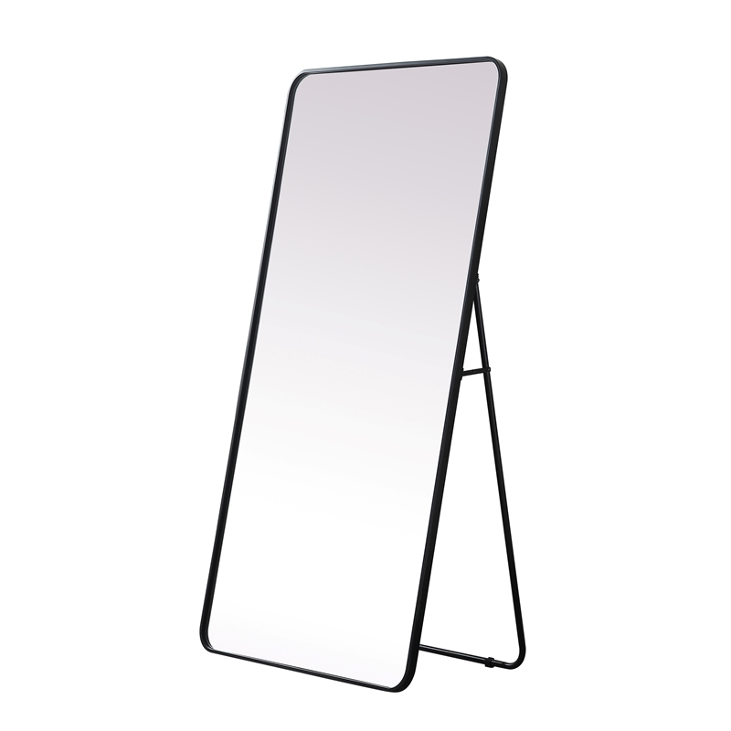 Elegant Decor Evermore Rectangle Wood/Iron Full Length Mirror in Black