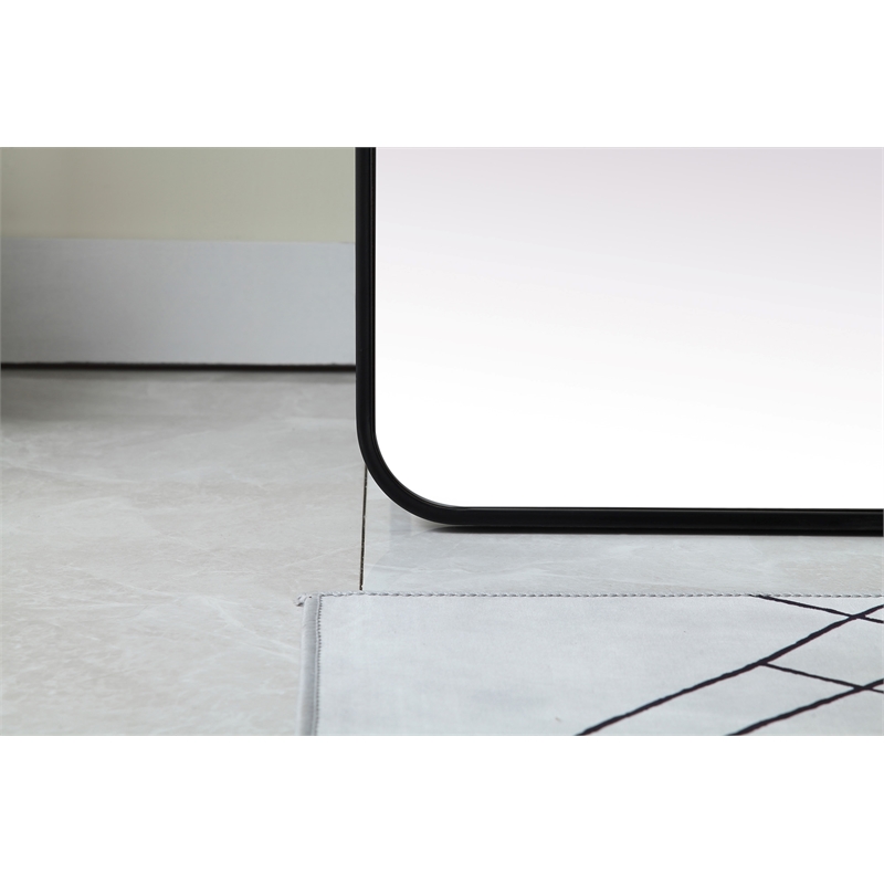 Elegant Decor Evermore Rectangle Wood/Iron Full Length Mirror in Black