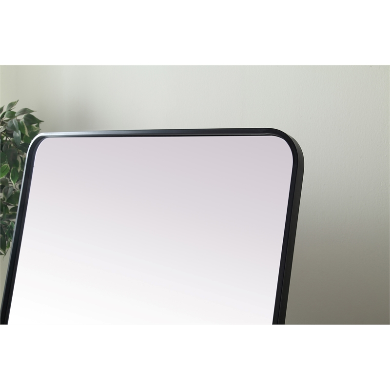 Elegant Decor Evermore Rectangle Wood/Iron Full Length Mirror in Black