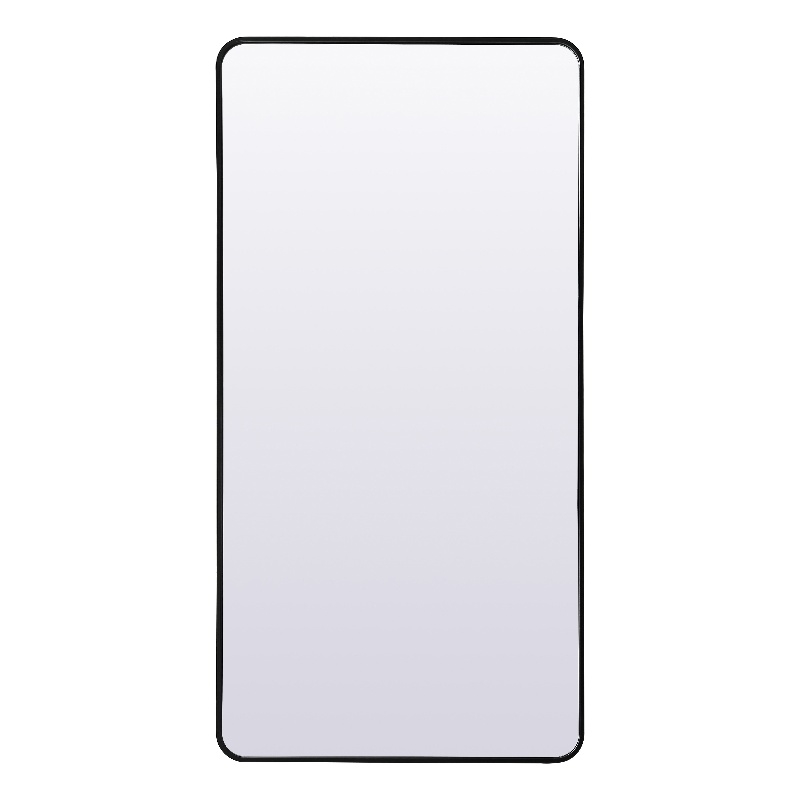 Elegant Decor Evermore Rectangle Wood/Iron Full Length Mirror in Black