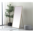 Elegant Decor Evermore Rectangle Wood/Iron Full Length Mirror in Brass