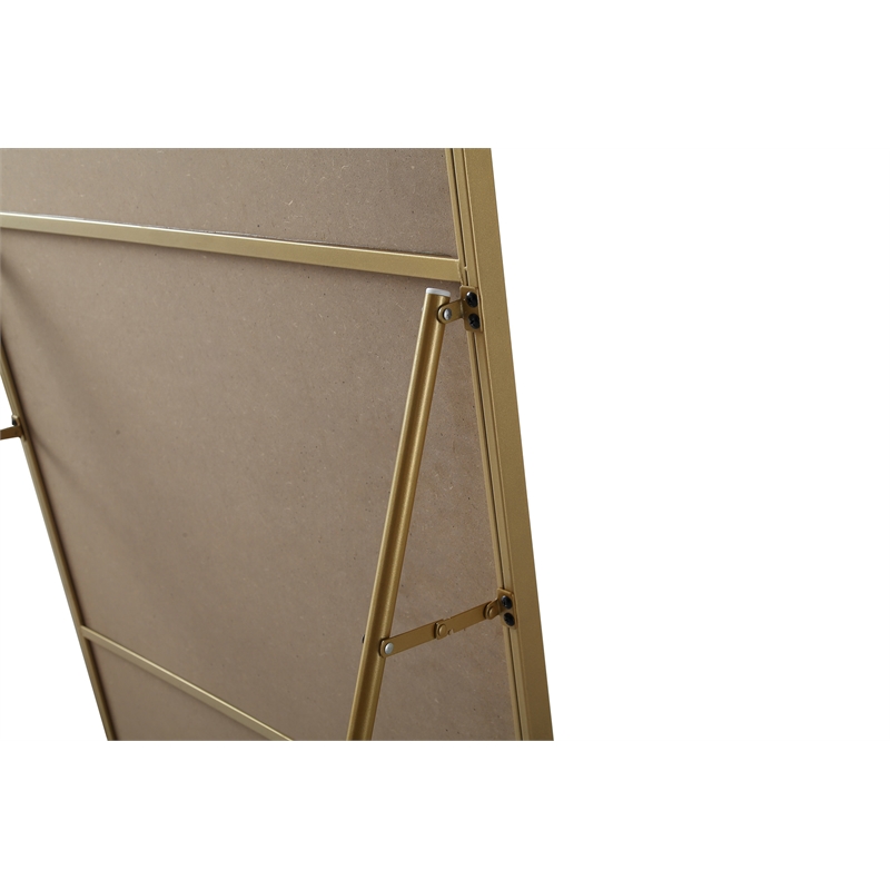 Elegant Decor Evermore Rectangle Wood/Iron Full Length Mirror in Brass