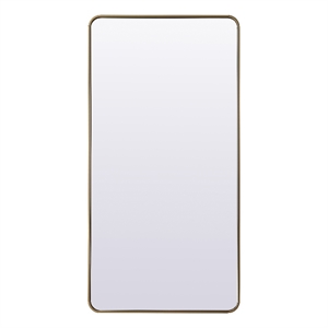 Elegant Decor Evermore Rectangle Wood/Iron Full Length Mirror in Brass