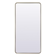 Elegant Decor Evermore Rectangle Wood/Iron Full Length Mirror in Brass