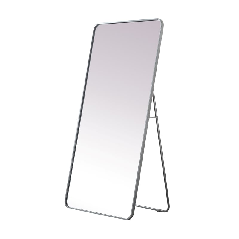 Elegant Decor Evermore Rectangle Wood/Iron Full Length Mirror in Silver