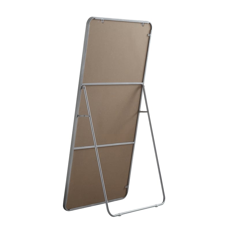 Elegant Decor Evermore Rectangle Wood/Iron Full Length Mirror in Silver