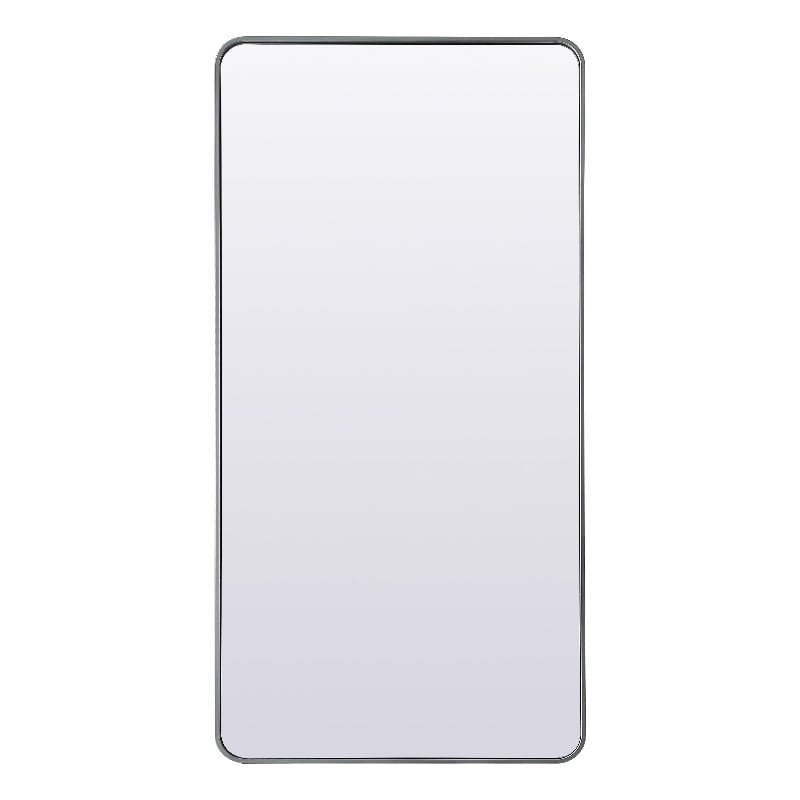 Elegant Decor Evermore Rectangle Wood/Iron Full Length Mirror in Silver