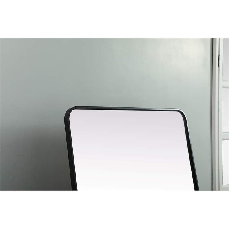 Elegant Decor Evermore Rectangle Modern MDF Wood/Iron Mirror in Black