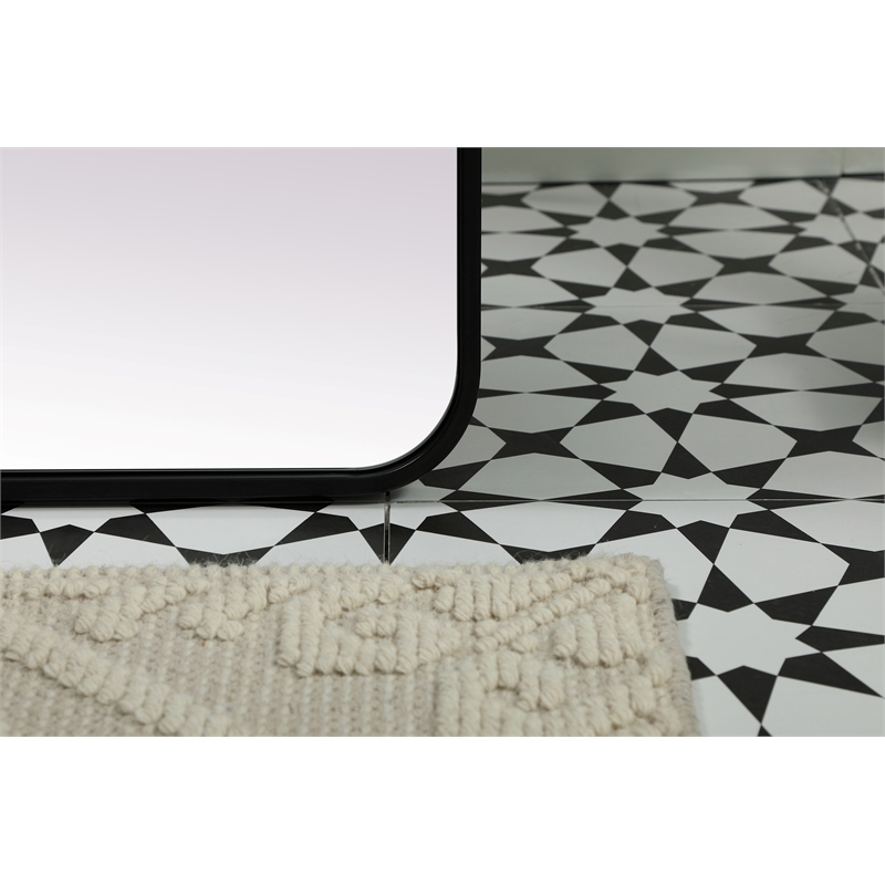 Elegant Decor Evermore Rectangle Modern MDF Wood/Iron Mirror in Black