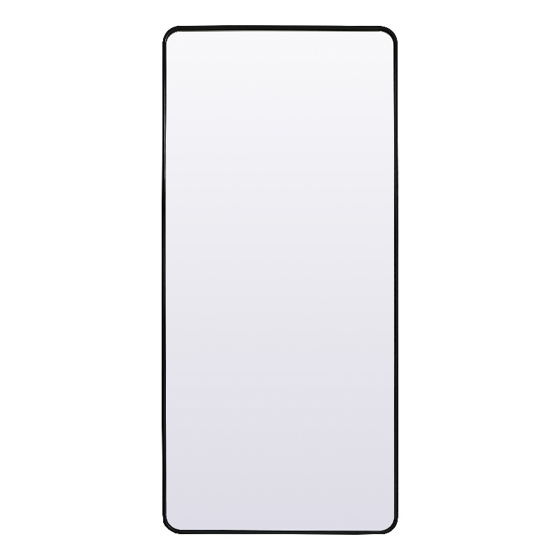 Elegant Decor Evermore Rectangle Modern MDF Wood/Iron Mirror in Black