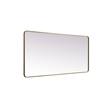 Elegant Decor Evermore Rectangle Modern MDF Wood/Iron Mirror in Brass