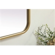 Elegant Decor Evermore Rectangle Modern MDF Wood/Iron Mirror in Brass
