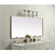 Elegant Decor Evermore Rectangle Modern MDF Wood/Iron Mirror in Brass