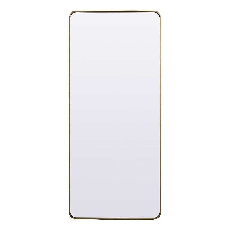 Elegant Decor Evermore Rectangle Modern MDF Wood/Iron Mirror in Brass