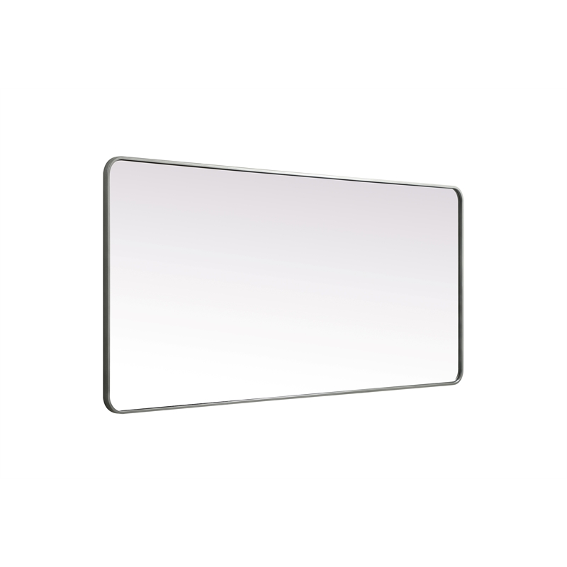 Elegant Decor Evermore Rectangle Modern MDF Wood/Iron Mirror in Silver