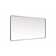 Elegant Decor Evermore Rectangle Modern MDF Wood/Iron Mirror in Silver