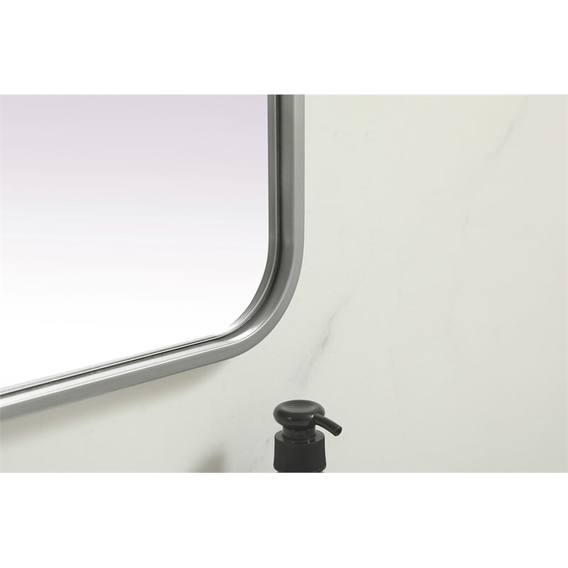 Elegant Decor Evermore Rectangle Modern MDF Wood/Iron Mirror in Silver