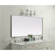 Elegant Decor Evermore Rectangle Modern MDF Wood/Iron Mirror in Silver