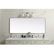 Elegant Decor Evermore Rectangle Modern MDF Wood/Iron Mirror in Silver