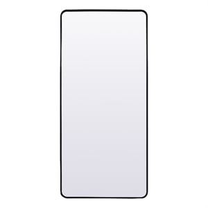 Elegant Decor Evermore 32x72&quot Rectangle Wood/Iron Full Length Mirror in Black