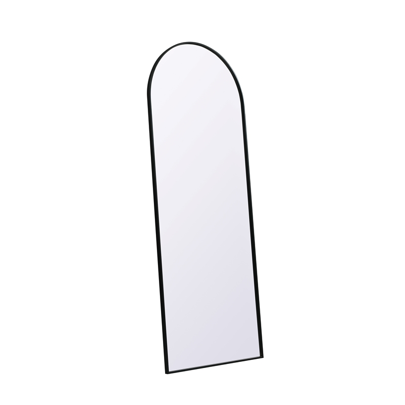 Elegant Decor Ayra Arch Modern Wood/Iron Full Length Mirror in Black