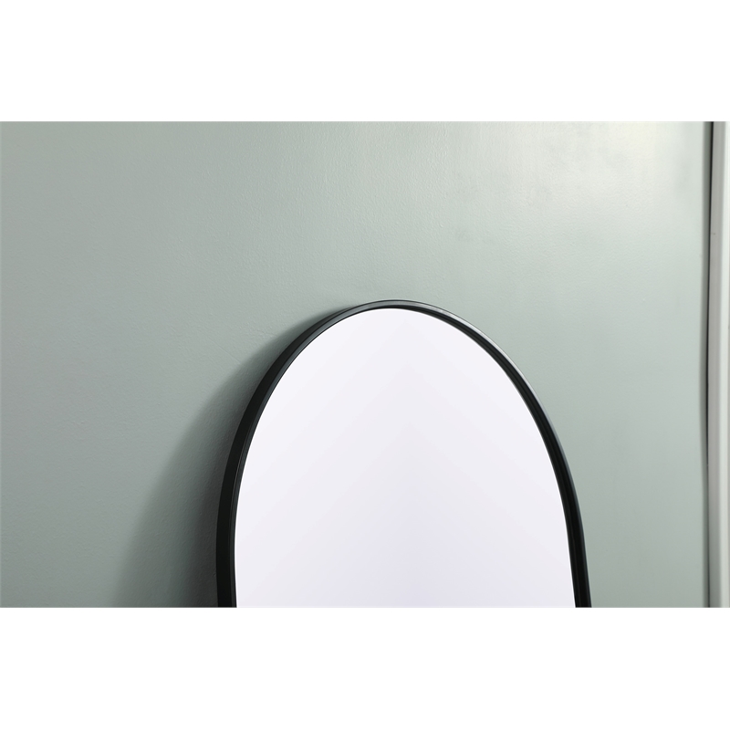 Elegant Decor Ayra Arch Modern Wood/Iron Full Length Mirror in Black