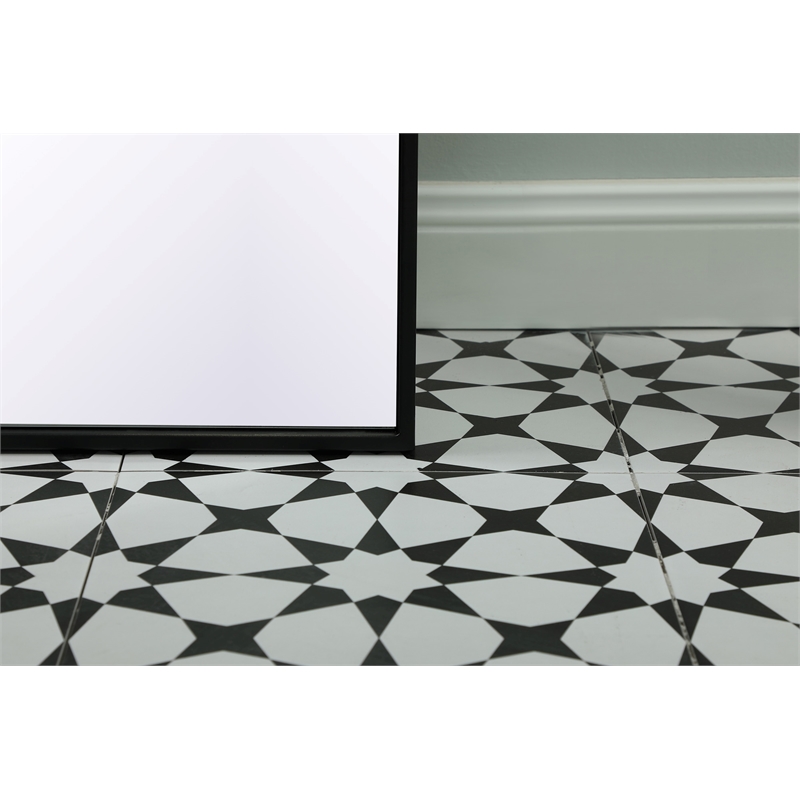 Elegant Decor Ayra Arch Modern Wood/Iron Full Length Mirror in Black