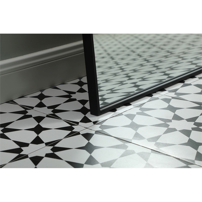 Elegant Decor Ayra Arch Modern Wood/Iron Full Length Mirror in Black