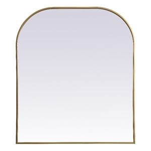 Elegant Decor Blaire 36x34&quot Arch Modern MDF Wood/Iron Mirror in Brass