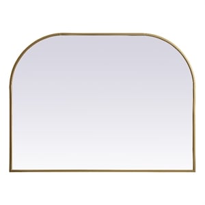 Elegant Decor Blaire 40x30&quot Arch Modern MDF Wood/Iron Mirror in Brass