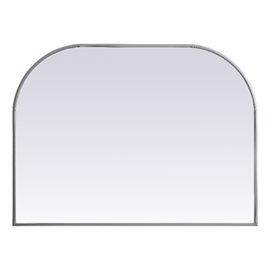 Elegant Decor Blaire 40x30&quot Arch Modern MDF Wood/Iron Mirror in Silver