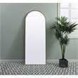 Elegant Decor Ayra Arch Modern Wood/Iron Full Length Mirror in Brass