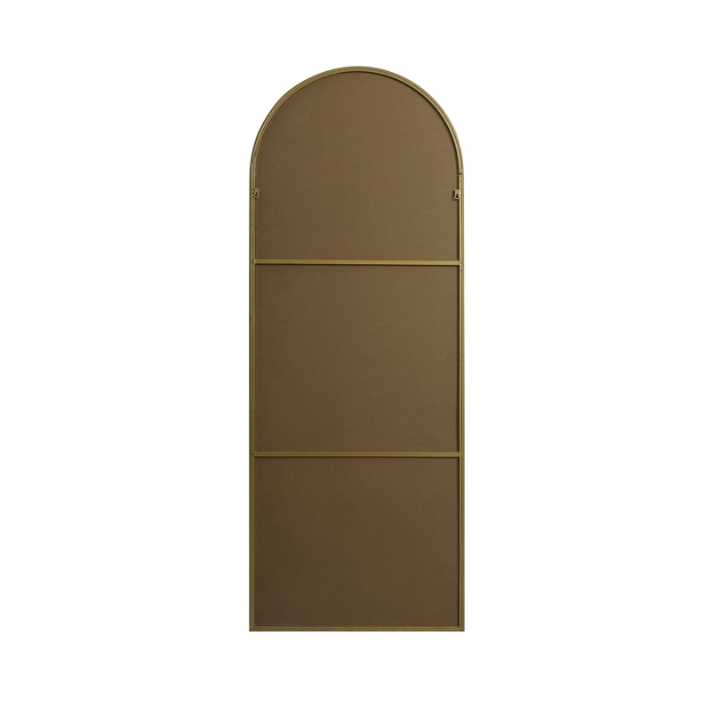 Elegant Decor Ayra Arch Modern Wood/Iron Full Length Mirror in Brass