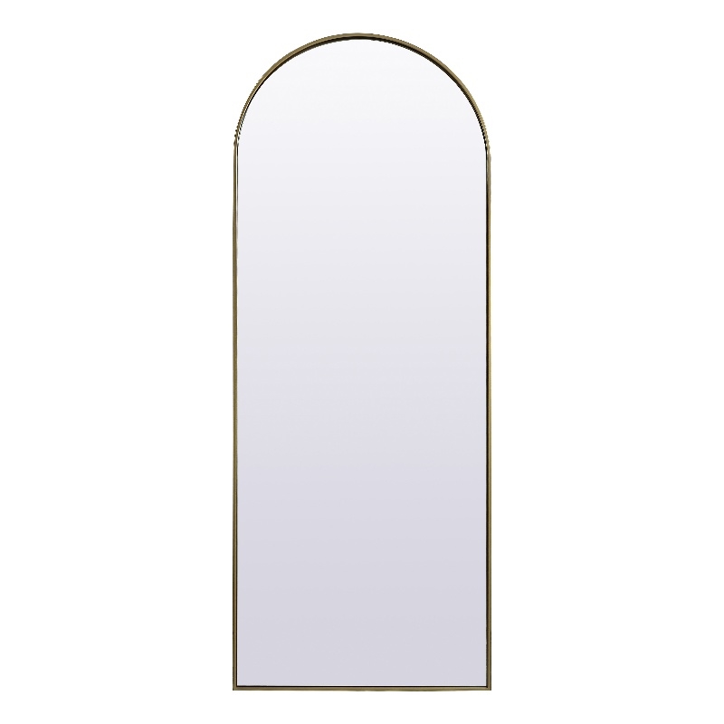Elegant Decor Ayra Arch Modern Wood/Iron Full Length Mirror in Brass