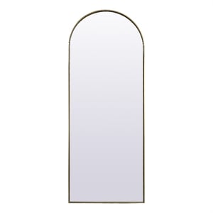 elegant decor ayra arch modern wood/iron full length mirror in brass