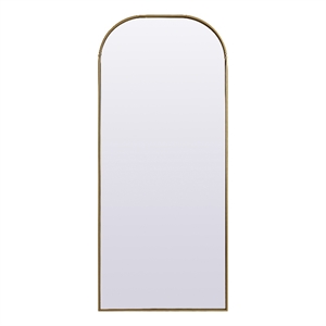 Elegant Decor Blaire 28x66&quot Arch Modern Wood/Iron Full Length Mirror in Brass