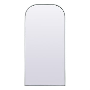 Elegant Decor Blaire 32x66&quot Arch Modern Wood/Iron Full Length Mirror in Silver