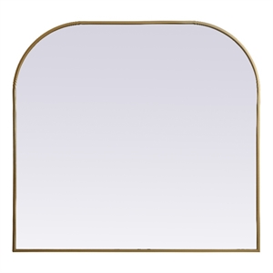 Elegant Decor Blaire 40x38&quot Arch Modern MDF Wood/Metal Mirror in Brass