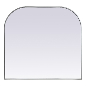 Elegant Decor Blaire 40x38&quot Arch Modern MDF Wood/Metal Mirror in Silver