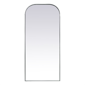 Elegant Decor Blaire 32x76&quot Arch Modern Iron/Wood Full Length Mirror in Silver
