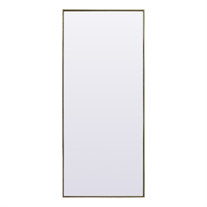 Elegant Decor Eternity 30x72&quot Rectangle Wood/Iron Full Length Mirror in Brass