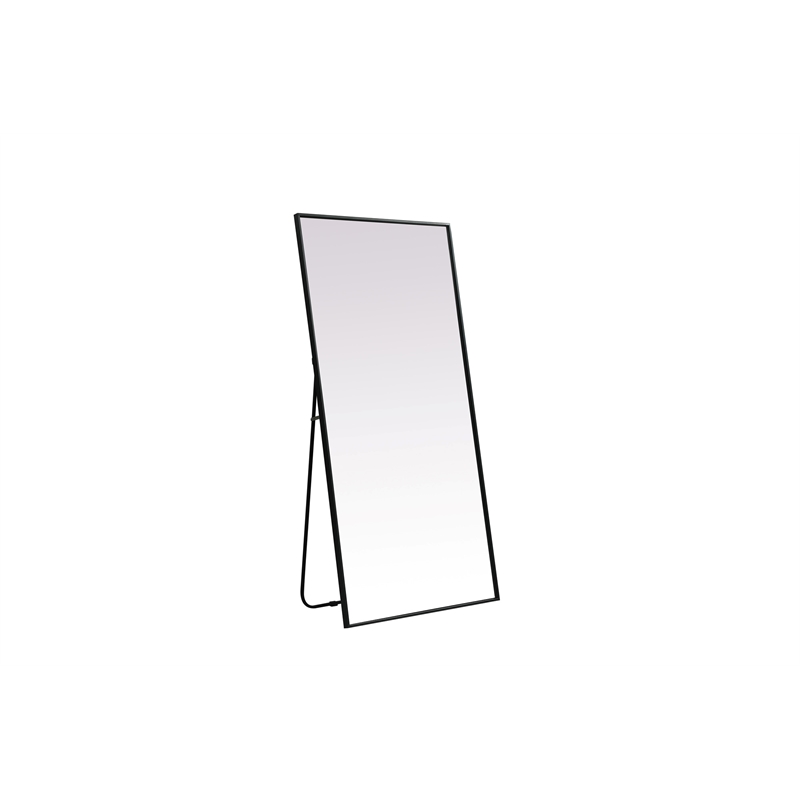 Elegant Decor Eternity Rectangle Wood/Iron Full Length Mirror in Black