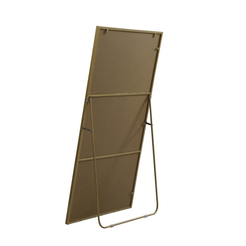 Elegant Decor Eternity Rectangle Wood/Iron Full Length Mirror in Brass