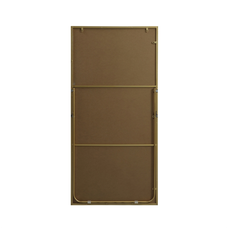 Elegant Decor Eternity Rectangle Wood/Iron Full Length Mirror in Brass