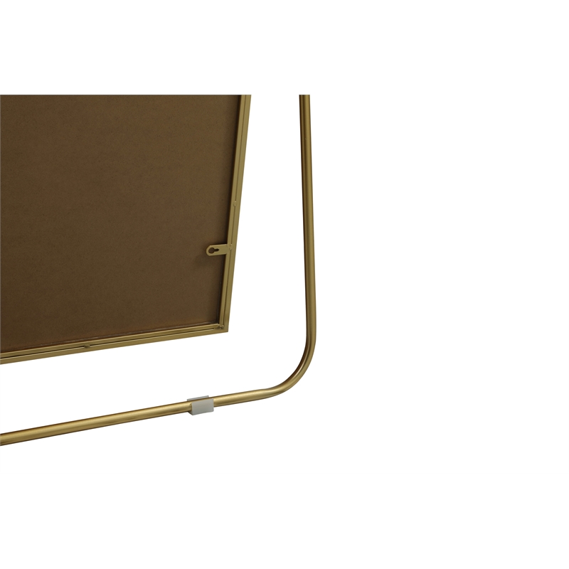 Elegant Decor Eternity Rectangle Wood/Iron Full Length Mirror in Brass