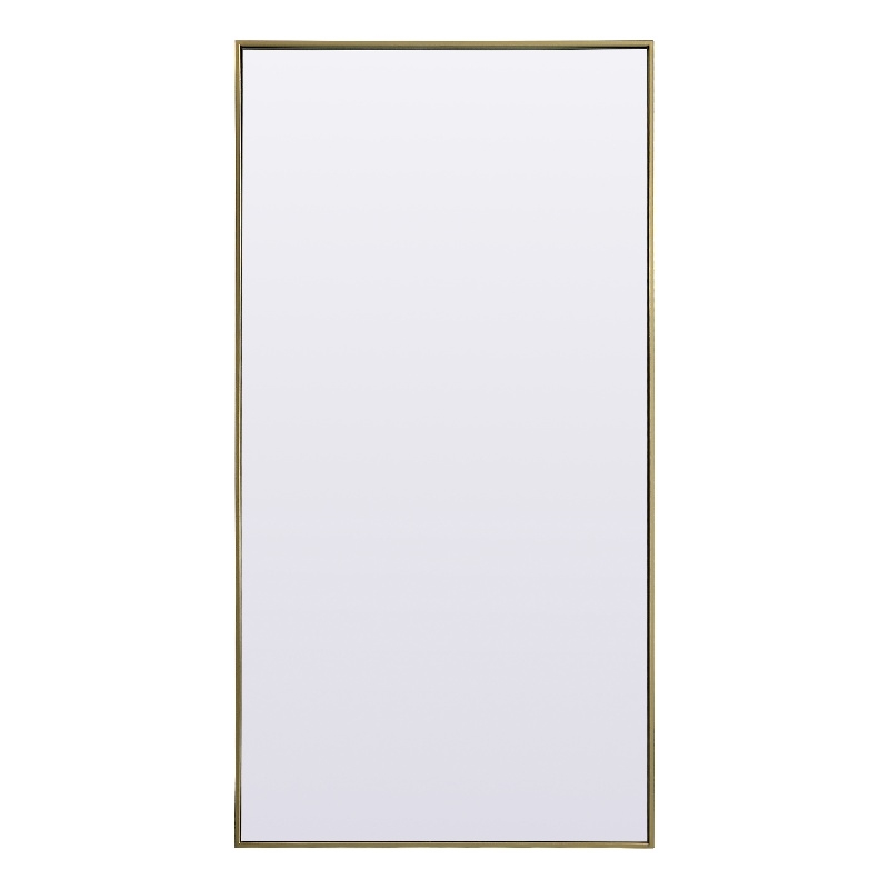 Elegant Decor Eternity Rectangle Wood/Iron Full Length Mirror in Brass