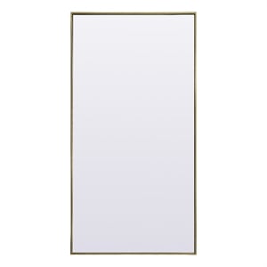 Elegant Decor Eternity Rectangle Wood/Iron Full Length Mirror in Brass
